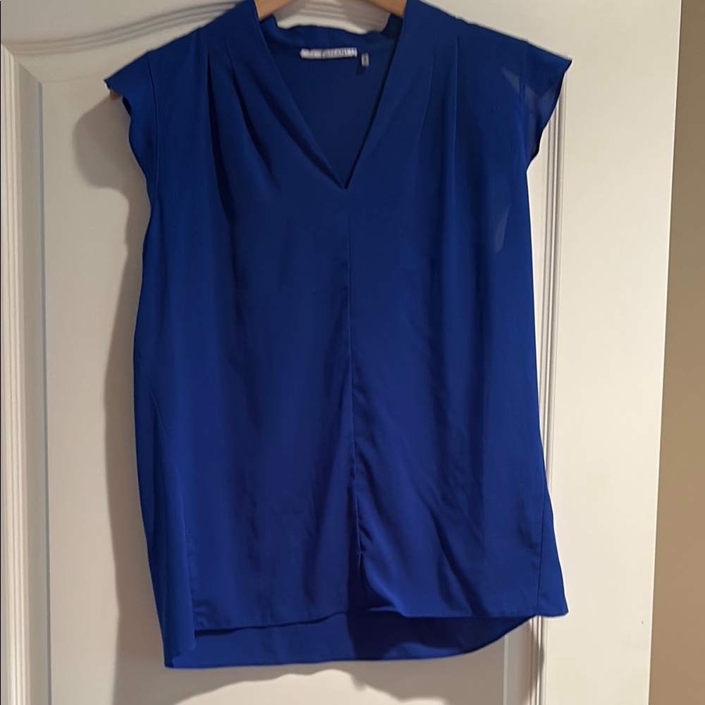 Tahari Royal Blue V-Neck Blouse
